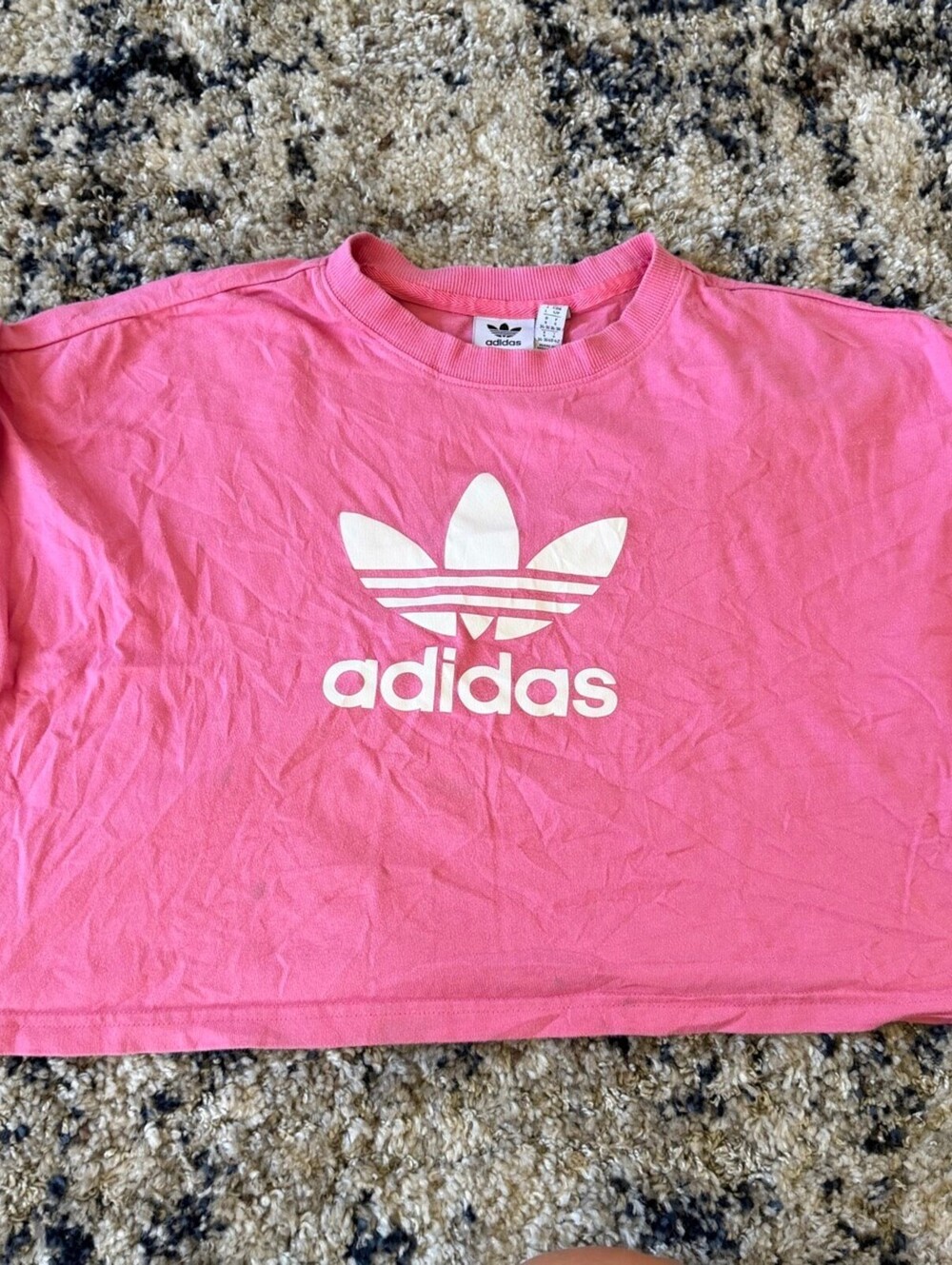 Adidas Pink Trefoil Graphic Tee Shirt S